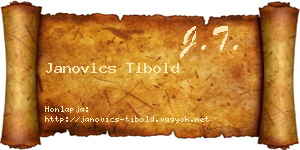 Janovics Tibold névjegykártya